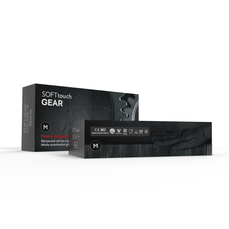 Γάντια Νιτριλίου SOFT Touch Gear Mαύρο | Συσκ : 100τμχ - Image 3