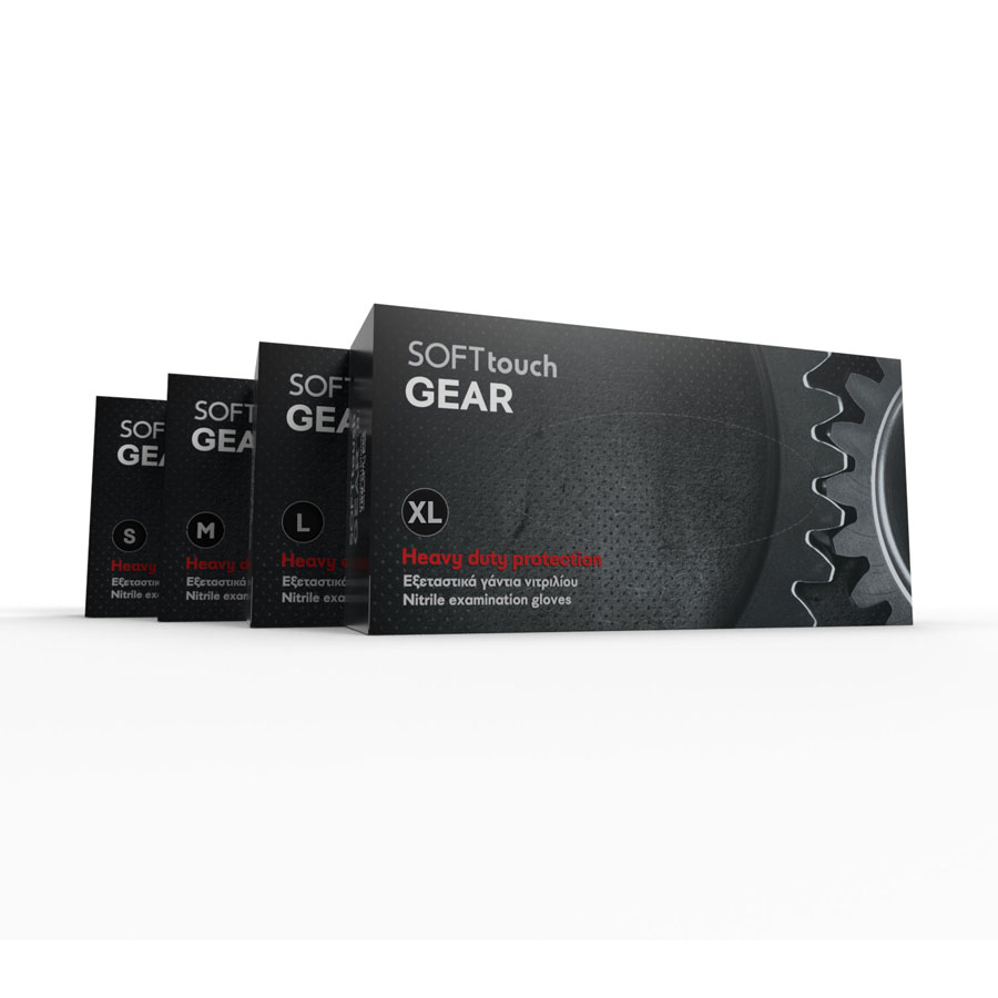 Γάντια Νιτριλίου SOFT Touch Gear Mαύρο | Συσκ : 100τμχ