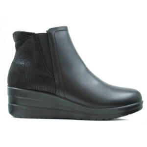 Ανατομικό Γυναικείο Μποτάκι Δερμάτινο - Μαύρο 711